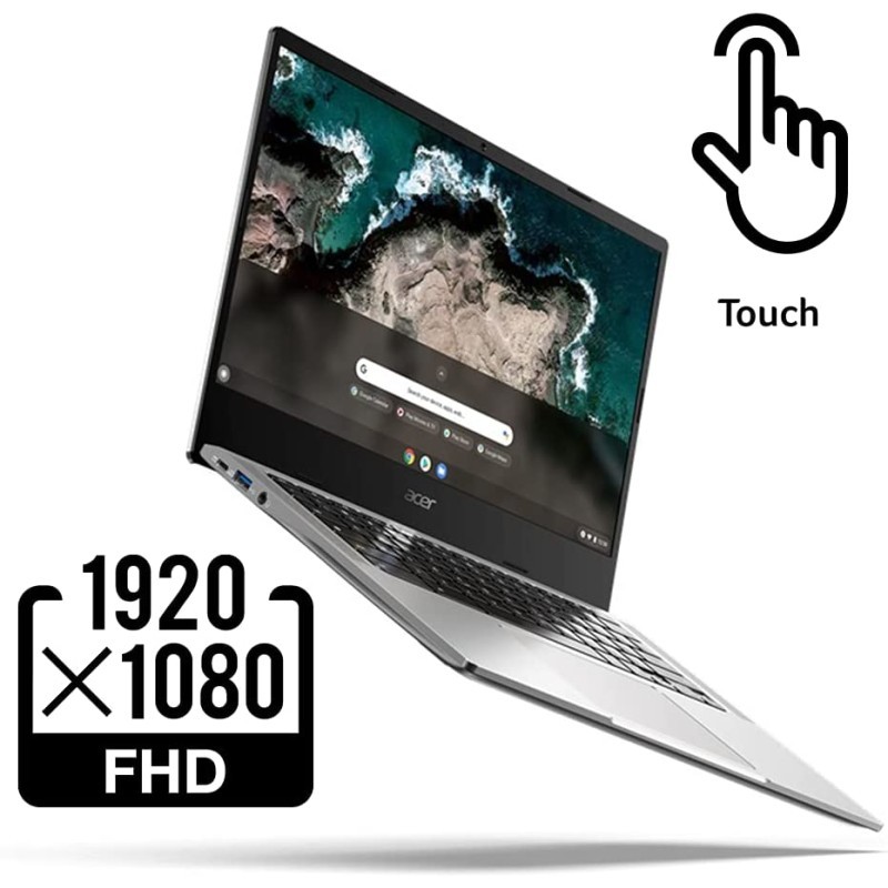 Acer宏碁 Chromebook 514笔记本电脑 14英寸FHD Touch MediaTek Kompanio 828八核处理器8GB RAM 64GB eMMC Wi-Fi6 背光 KB Chrome OS保护套 C