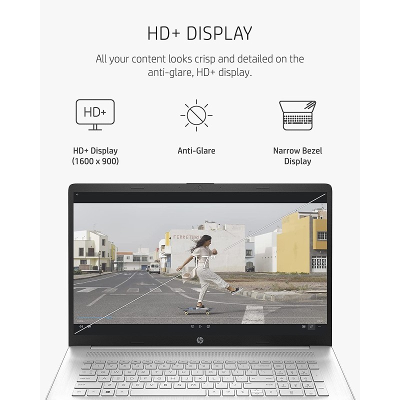 HP惠普 17笔记本电脑、第 11 代 Intel Core i5-1135G7、8GB RAM、256GB SSD 存储、17.3英寸 HD+显示屏Windows 10 Home、防眩光屏幕、长电池寿命、网络摄像头和双麦克风